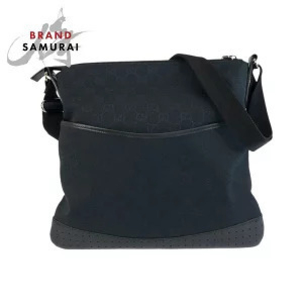 Gucci black shoulder bag messenger GG canvas leather